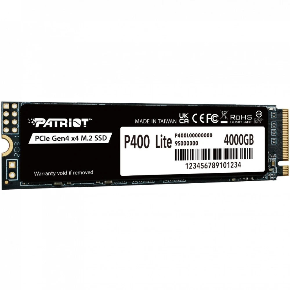 Жесткий диск Patriot SSD 4Tb Patriot P400 Lite (P400LP4KGM28H) SSD (твердотельные), 4 ТБ, M.2, PCIe