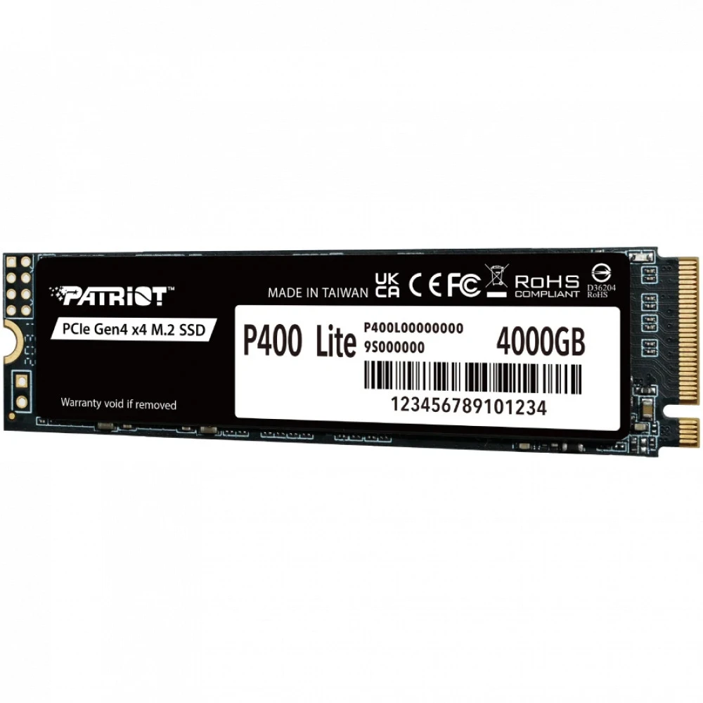 Жесткий диск Patriot SSD 4Tb Patriot P400 Lite (P400LP4KGM28H) SSD (твердотельные), 4 ТБ, M.2, PCIe