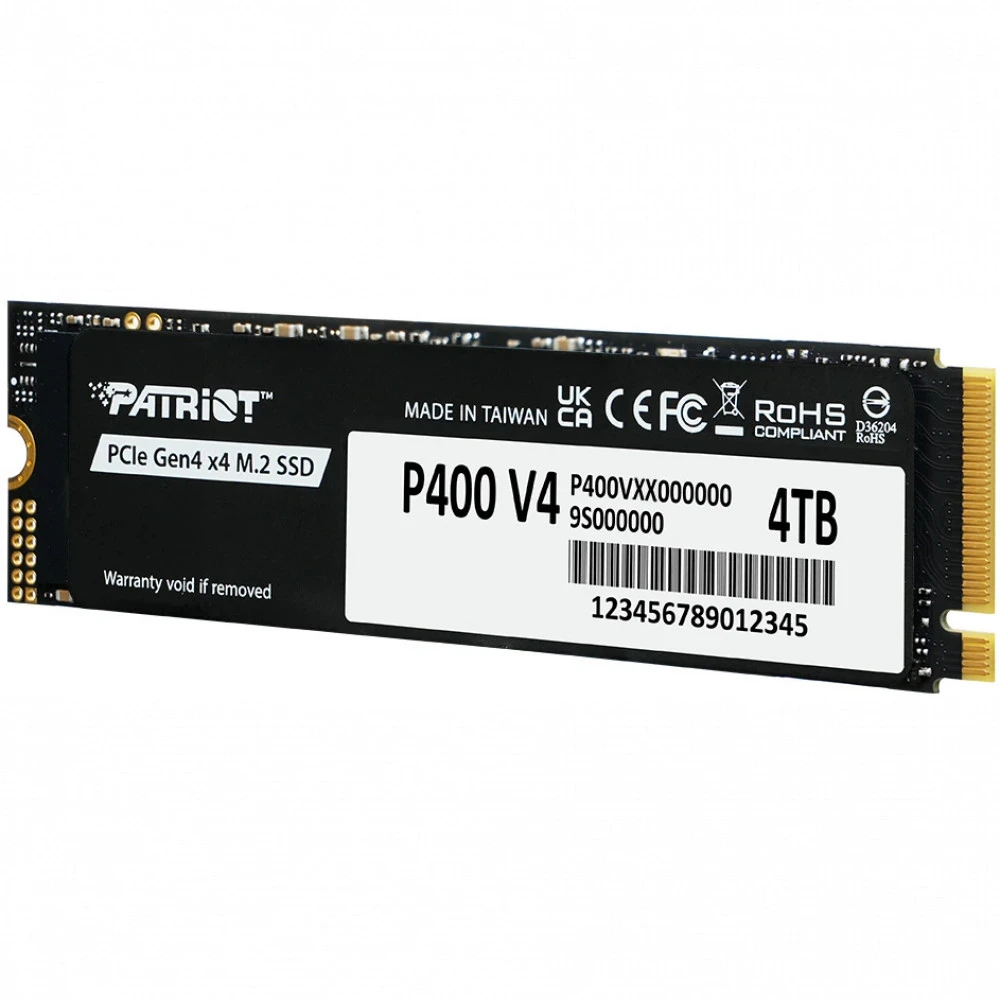 Жесткий диск Patriot SSD 4Tb Patriot P400 V4 (P400VP4TBM28H) SSD (твердотельные), 4 ТБ, M.2, PCIe