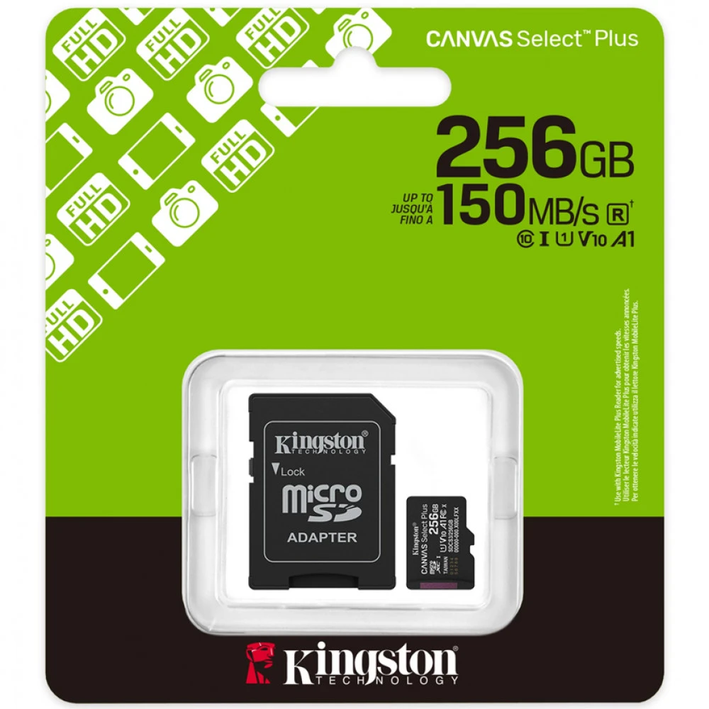 Флеш (Flash) карты Kingston Canvas Select Plus A1 U1 V10 SDCS3/256GB 256 ГБ