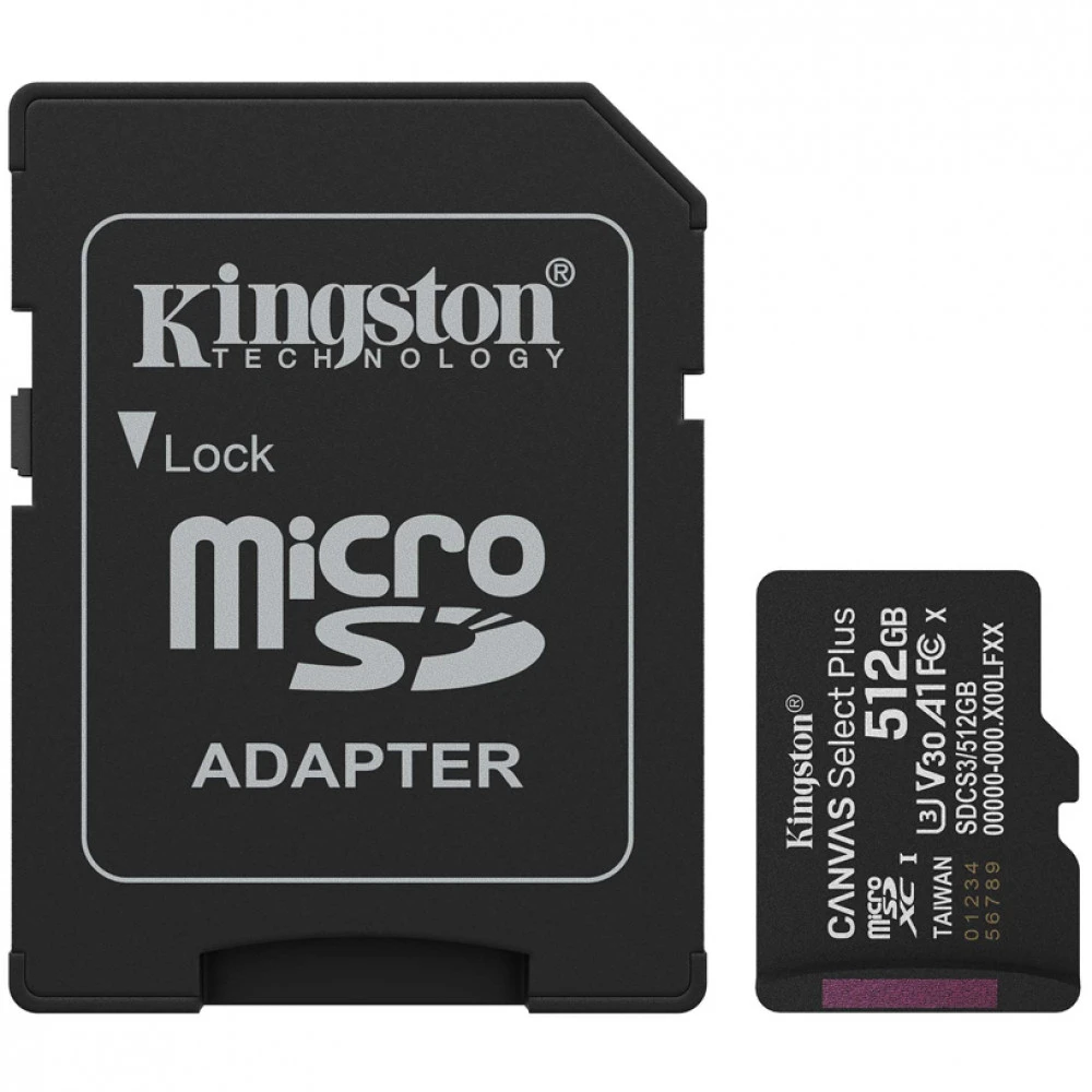 Флеш (Flash) карты Kingston Canvas Select Plus A1 U3 V30 SDCS3/512GB 512 ГБ