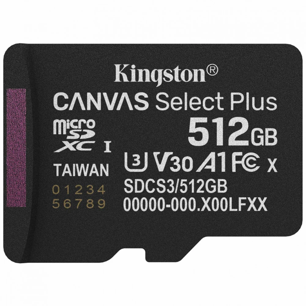 Флеш (Flash) карты Kingston Canvas Select Plus A1 U3 V30 SDCS3/512GBSP 512 ГБ