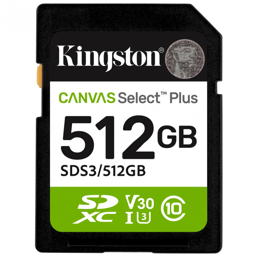 Флеш (Flash) карты Kingston Canvas Select Plus C10 UHS-I U3 V30 SDS3/512GB 512 ГБ