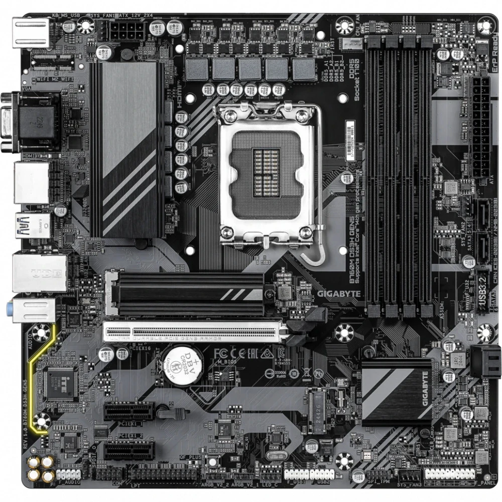 Материнская плата Gigabyte B760 DS3H GEN5 Micro-ATX, LGA 1700