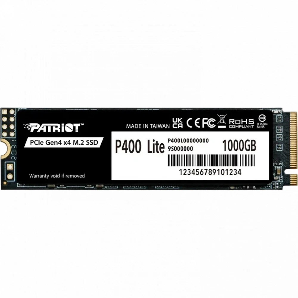 Жесткий диск Patriot P400 Lite P400LP1KGM28H SSD (твердотельные), 1 ТБ, M.2, PCIe
