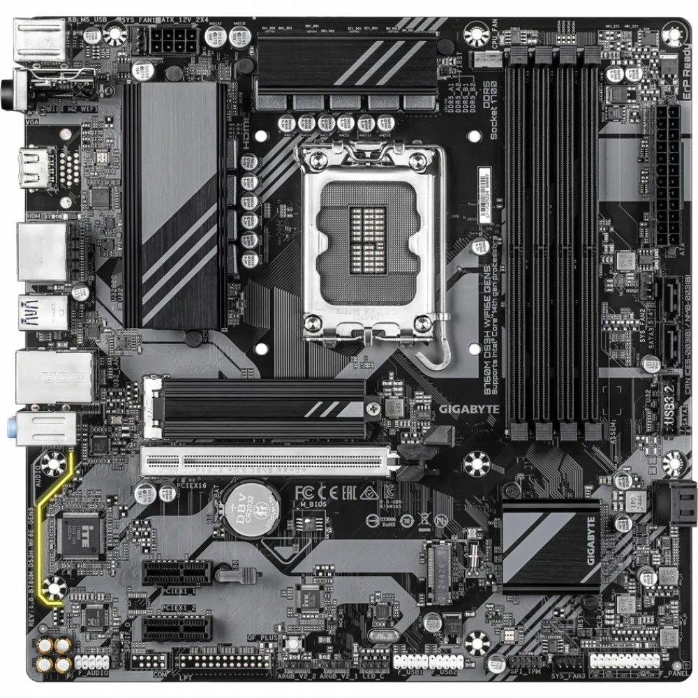 Материнская плата Gigabyte B760M DS3H WIFI6E GEN5 Micro-ATX, LGA 1700
