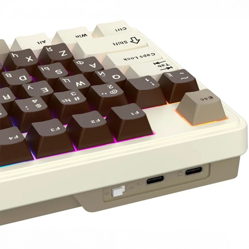 Клавиатура Royal Kludge N99 Mokko Grey (Beige Switch) 6935280828607 Беспроводная, Bluetooth