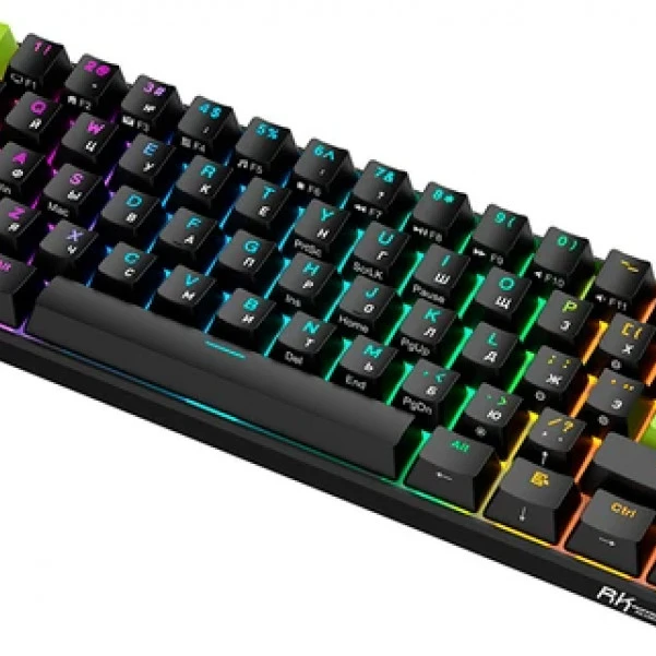 Клавиатура Royal Kludge C61 Black Green (Mint Switch) 6935280827976 Проводная, USB