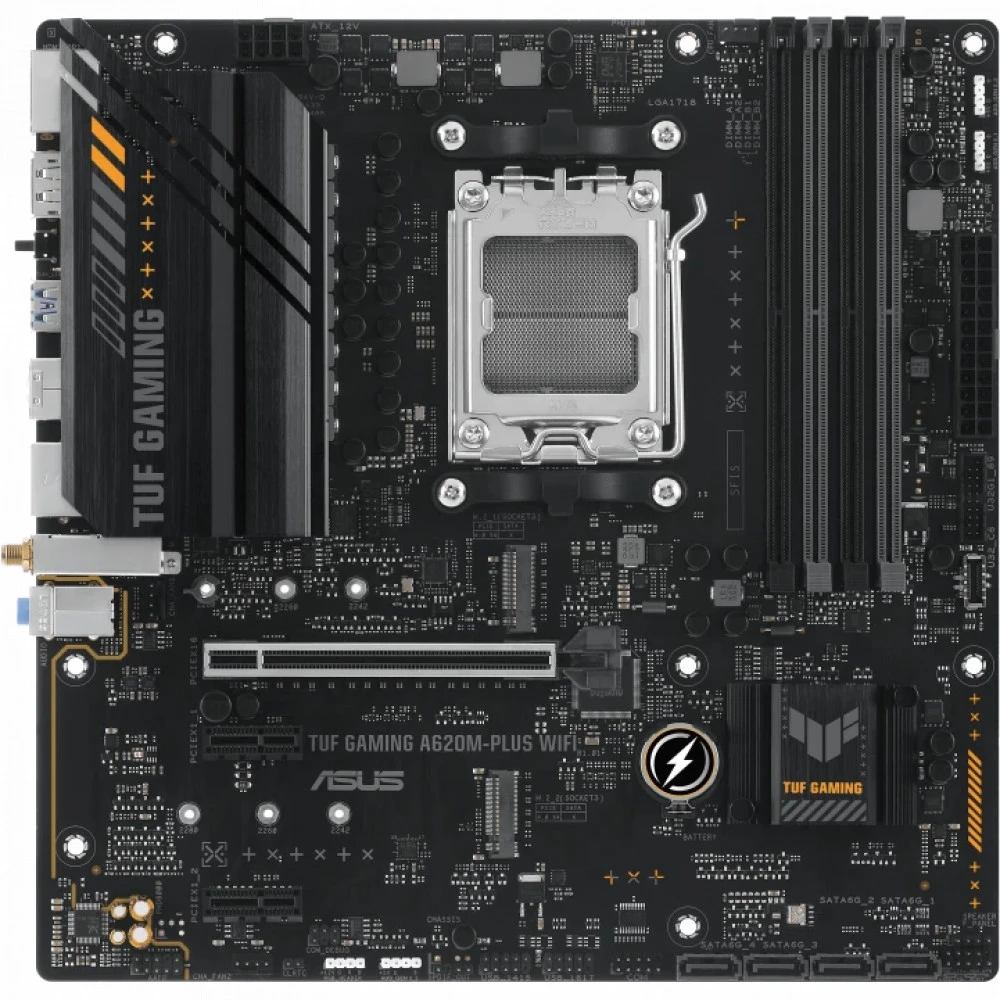 Материнская плата Asus TUF GAMING A620AM-PLUS WIFI 90MB1MZ0-M0EAY0 Micro-ATX, AMD AM5
