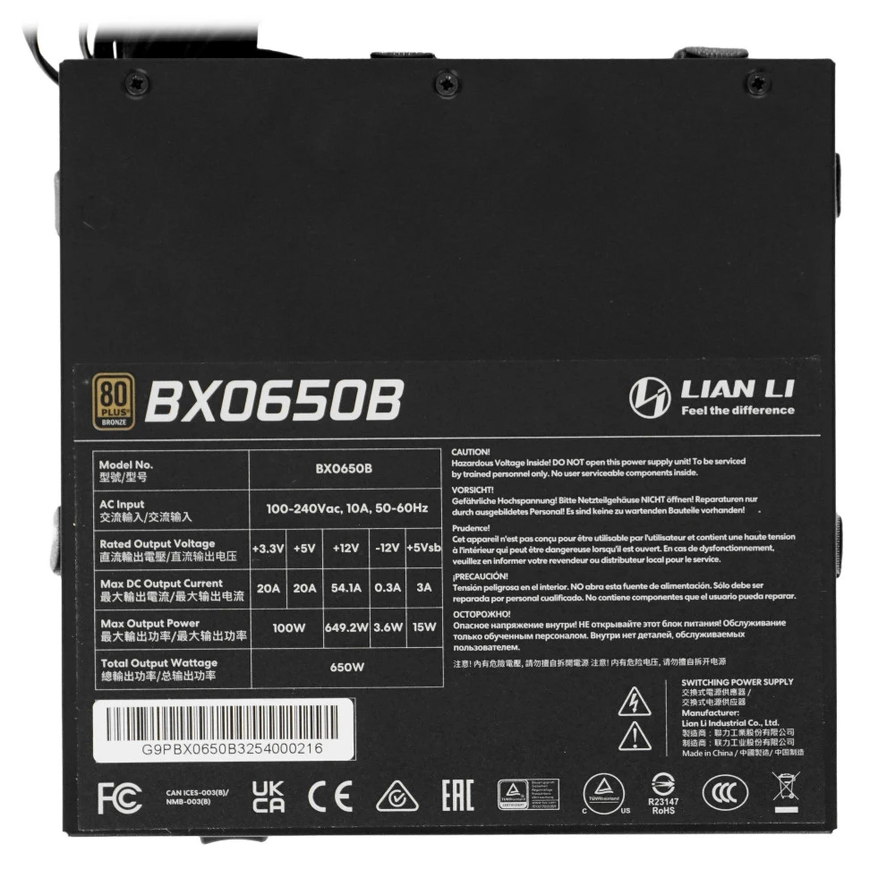 Блок питания Lian Li BX 650B G9P.BX0650B.B000.RU 650 Вт