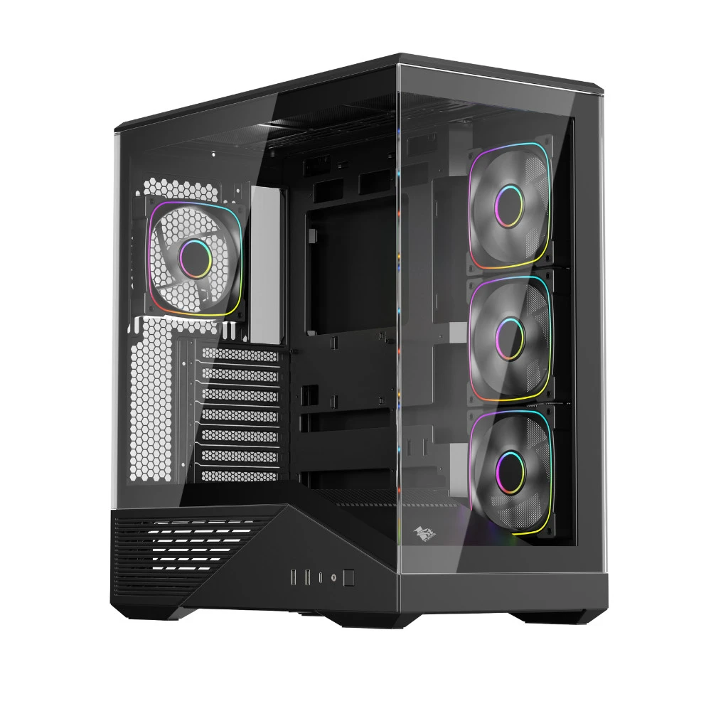 Корпус 1STPLAYER FIREBASE GM7 GM7-BK-3FN7R-1FN7 Mid-Tower