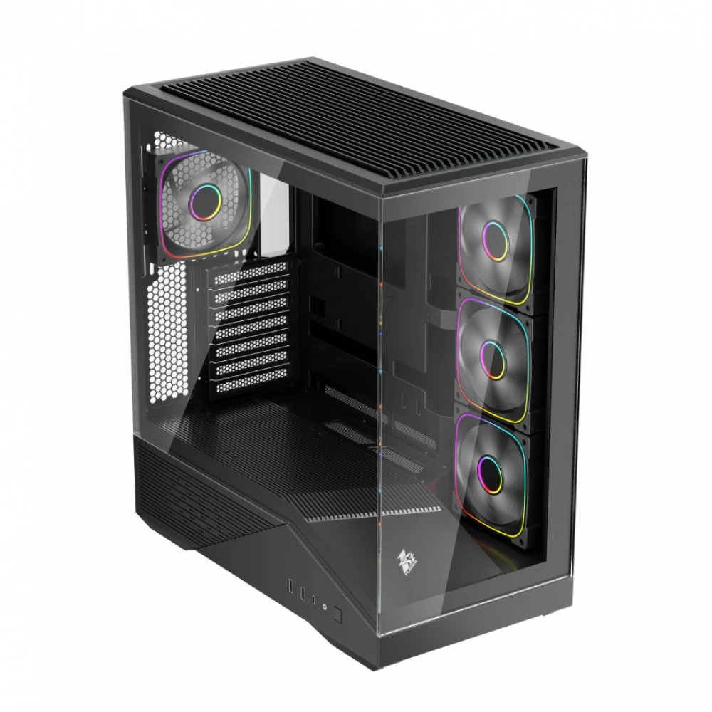 Корпус 1STPLAYER FIREBASE GM7 GM7-BK-3FN7R-1FN7 Mid-Tower