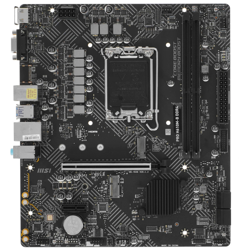 Материнская плата MSI PRO H610M-B Micro-ATX, LGA 1700