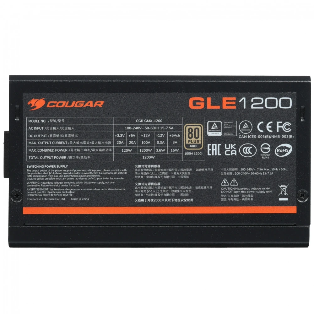 Блок питания Cougar GLE 1200 CGR GMX-1200 1200 Вт