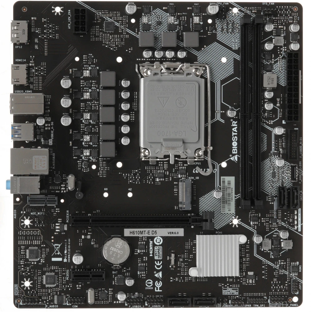 Материнская плата BIOSTAR H610MT-E D5 Micro-ATX, LGA 1700