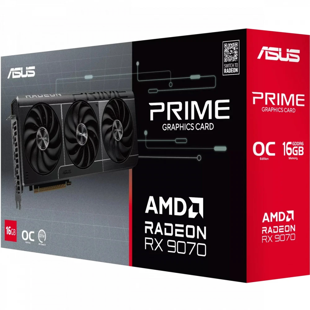 Видеокарта Asus Radeon RX 9070 PRIME OC 16Gb 90YV0MQ0-M0NA00 16 ГБ
