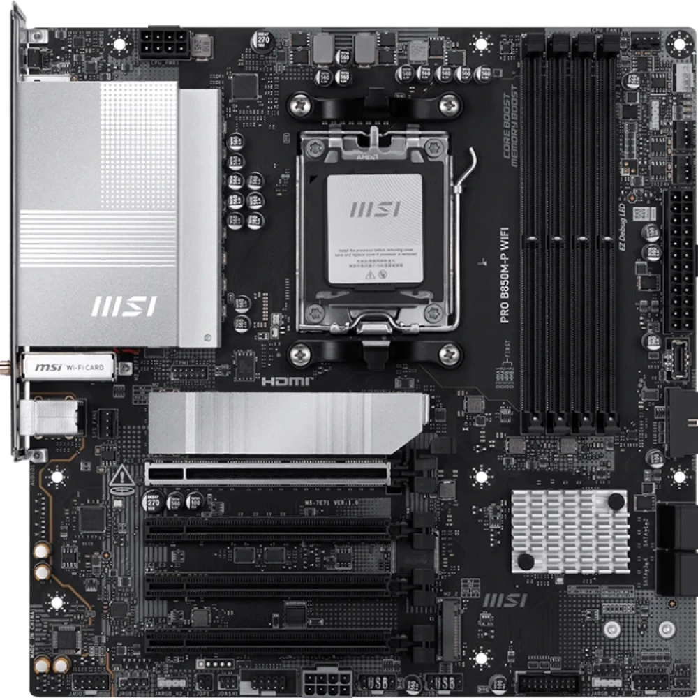 Материнская плата MSI PRO B850M-P WIFI Micro-ATX, AMD AM5