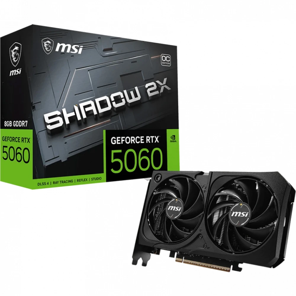 Видеокарта MSI GeForce RTX 5060 SHADOW 2X OC 8Gb RTX 5060 8G SHADOW 2X OC MAX 8 ГБ