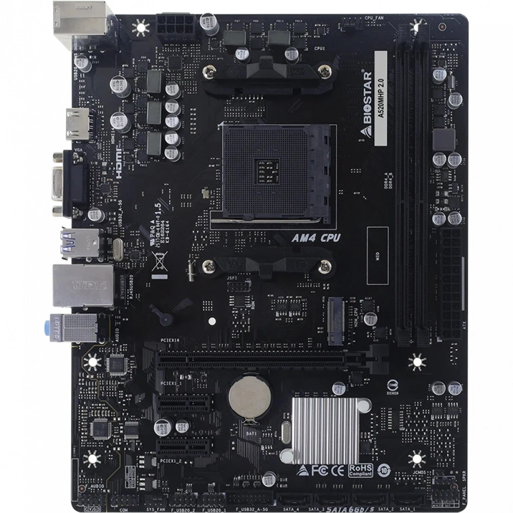 Материнская плата BIOSTAR A520MHP 2.0 Micro-ATX, AMD AM4