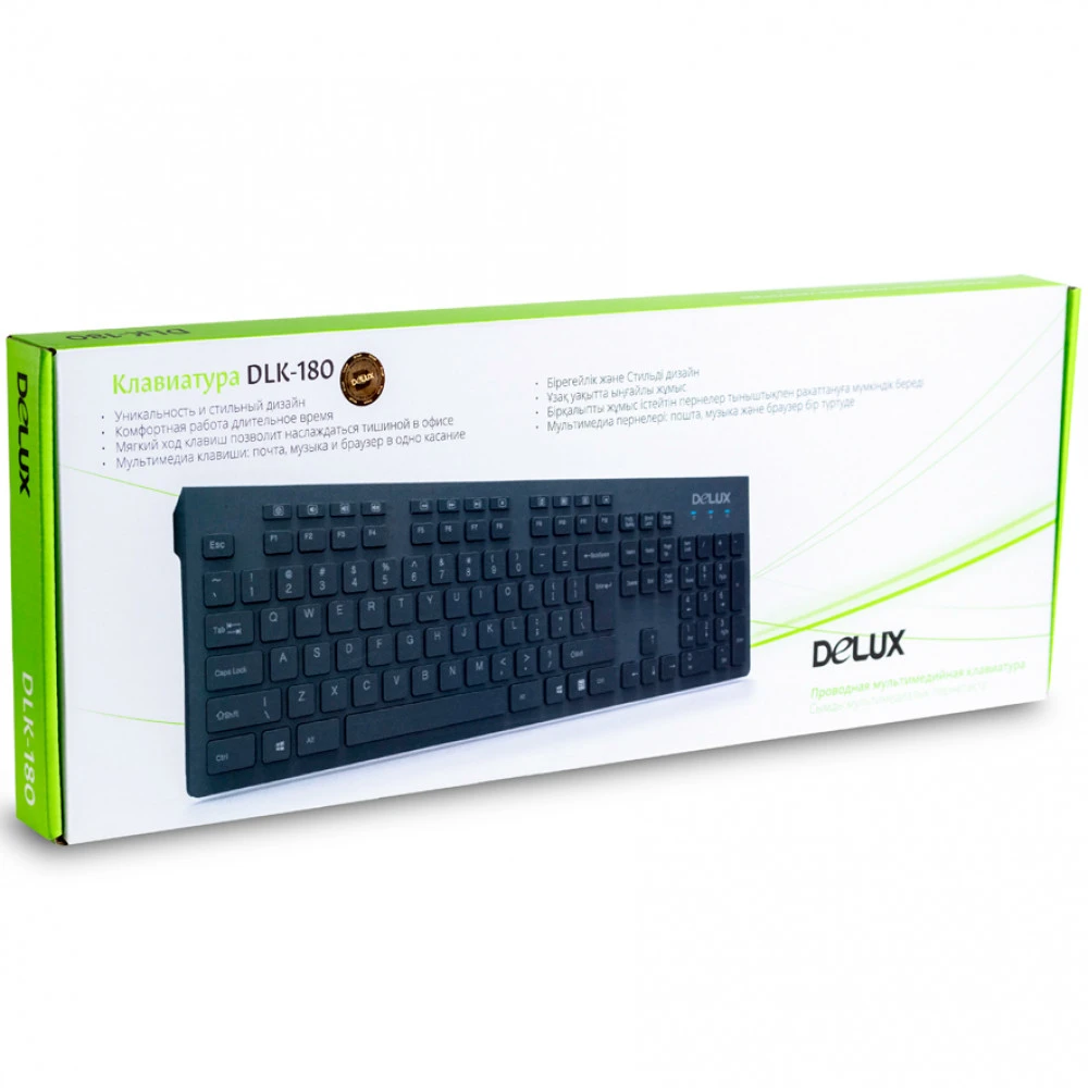 Клавиатура Deluxe DLK-180UB Проводная, USB