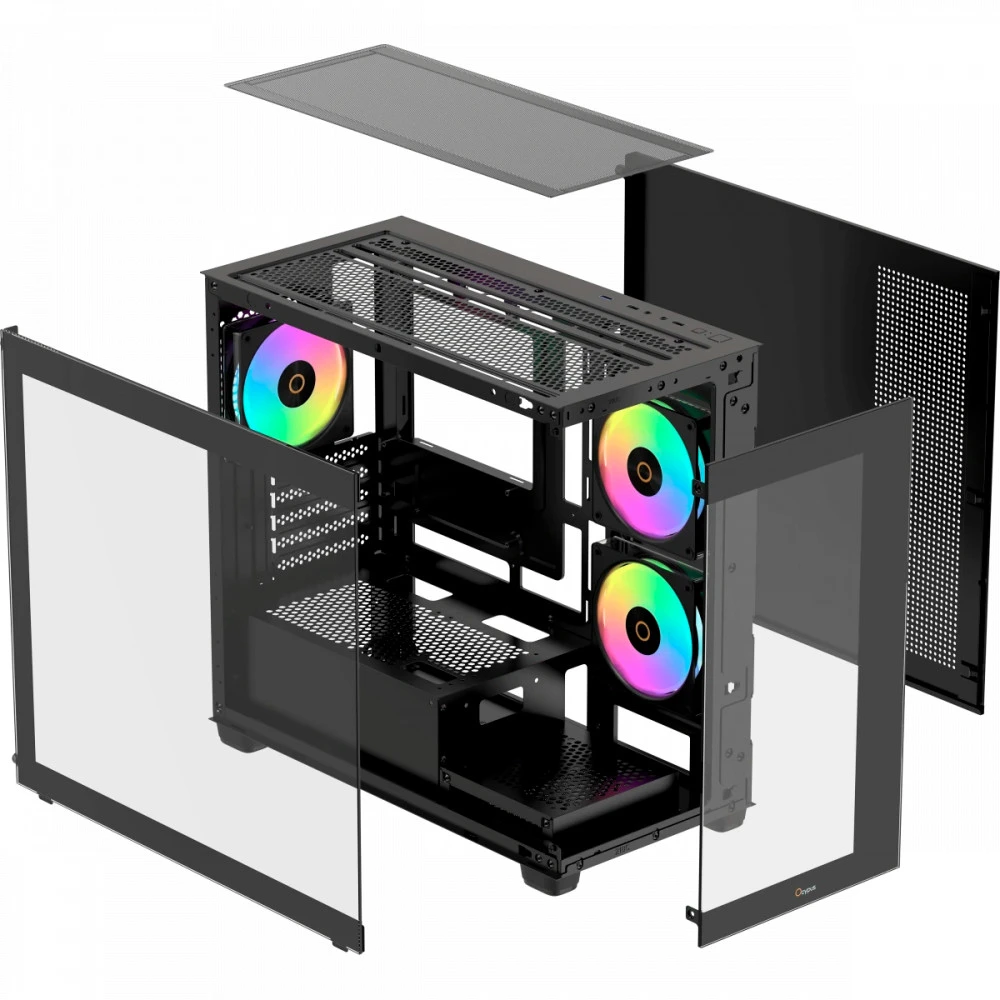Корпус Ocypus Gamma C52 ARGB Black Gamma-C52-BKD300XX-GL Mini-Tower