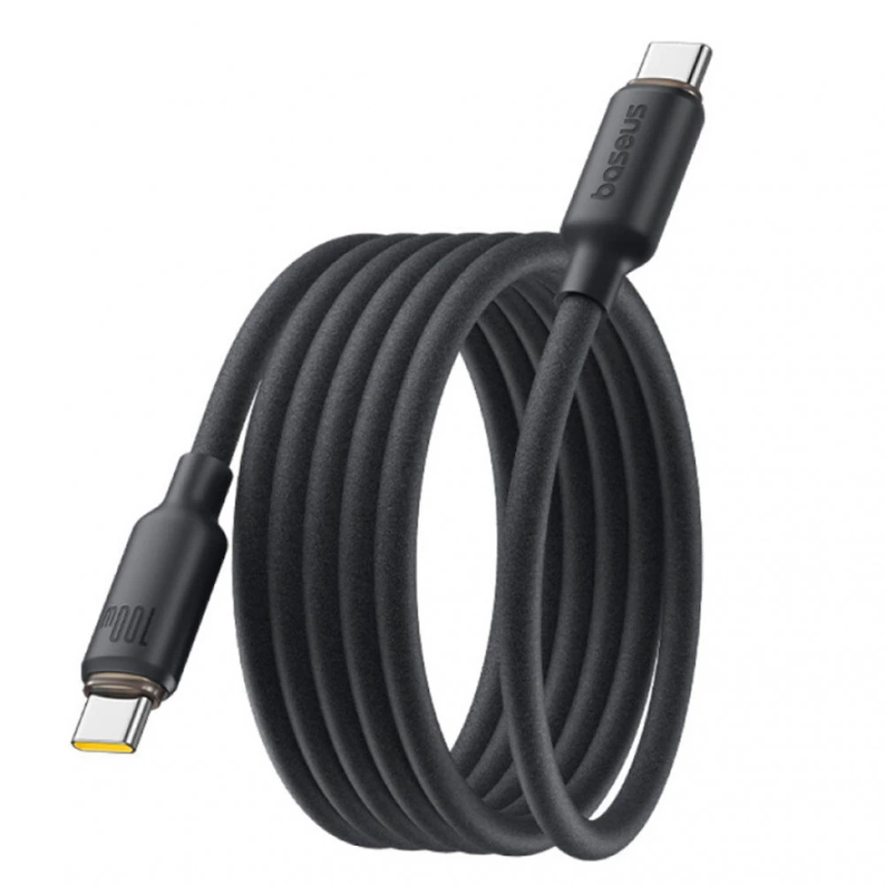 Кабель интерфейсный Baseus Foamed Silicone Pro Magnetic USB-C to USB-C 100W Black E0426D00