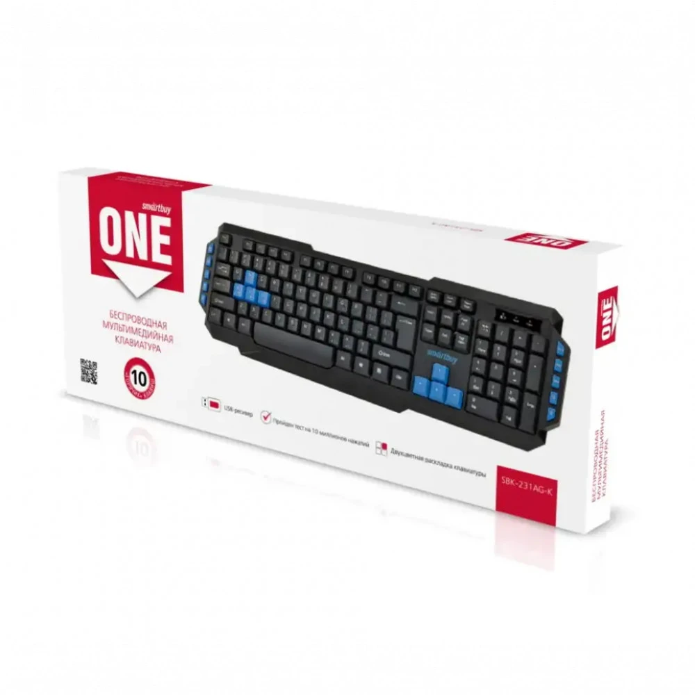Клавиатура SmartBuy ONE 231 SBK-231AG-K Беспроводная, USB