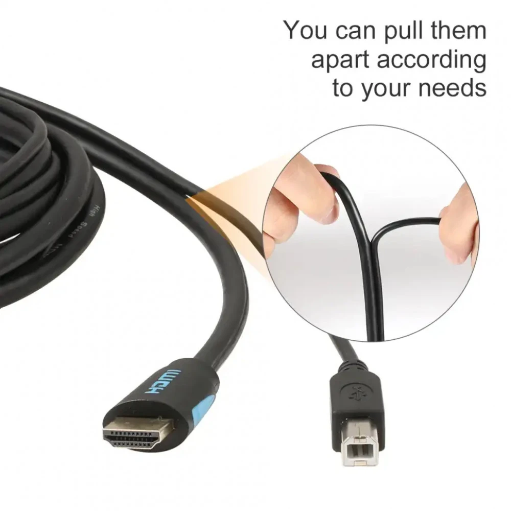Кабель интерфейсный SmartBuy Кабель KVM USB+HDMI, 4K, 1.5m, TeslaSmart 0012547