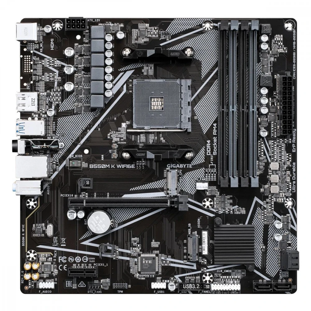 Материнская плата Gigabyte B550M K WIFI6E B550M K WF6E Micro-ATX, AMD AM4