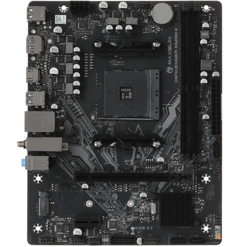 Материнская плата Maxsun  Challenger A520M-K WIFI MS-Challenger A520M-K WIFI Micro-ATX, AMD AM4
