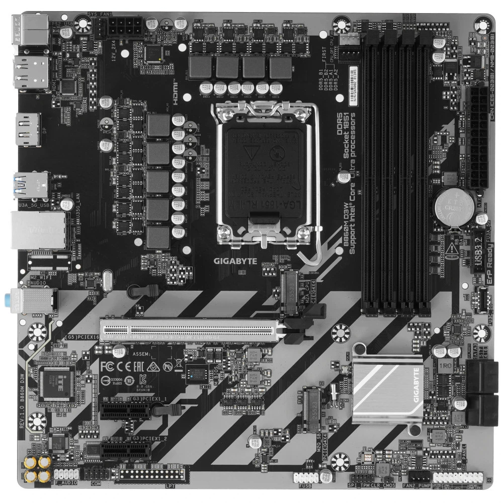 Материнская плата Gigabyte B860M D3W Micro-ATX, LGA 1851