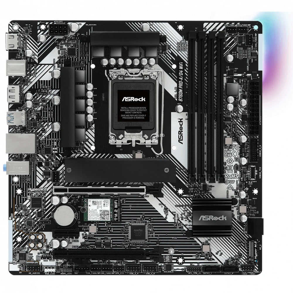 Материнская плата ASRock B760M Pro-A/D4 WiFi B760M PRO-A/D4 Micro-ATX, LGA 1700