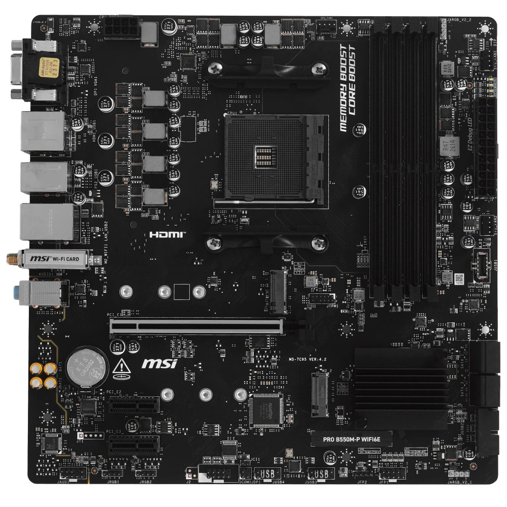 Материнская плата MSI PRO B550M-P WIFI6E Micro-ATX, AMD AM4