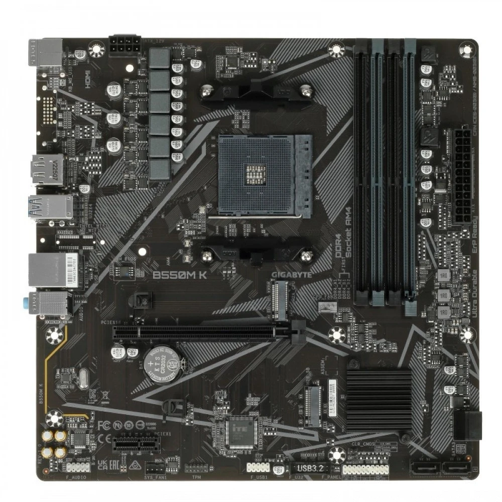 Материнская плата Gigabyte AMD B550 SAM4 MATX B550M K 1.2 Micro-ATX, AMD AM4