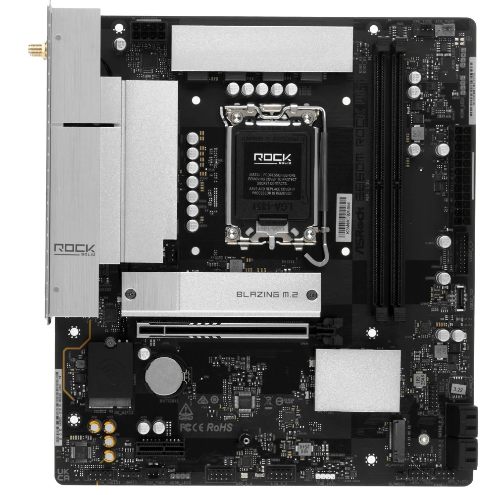 Материнская плата ASRock B860M Rock WiFi Micro-ATX, LGA 1851