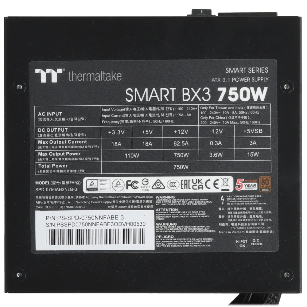 Блок питания Thermaltake PS-SPD-0750NNFABE-3 750 Вт