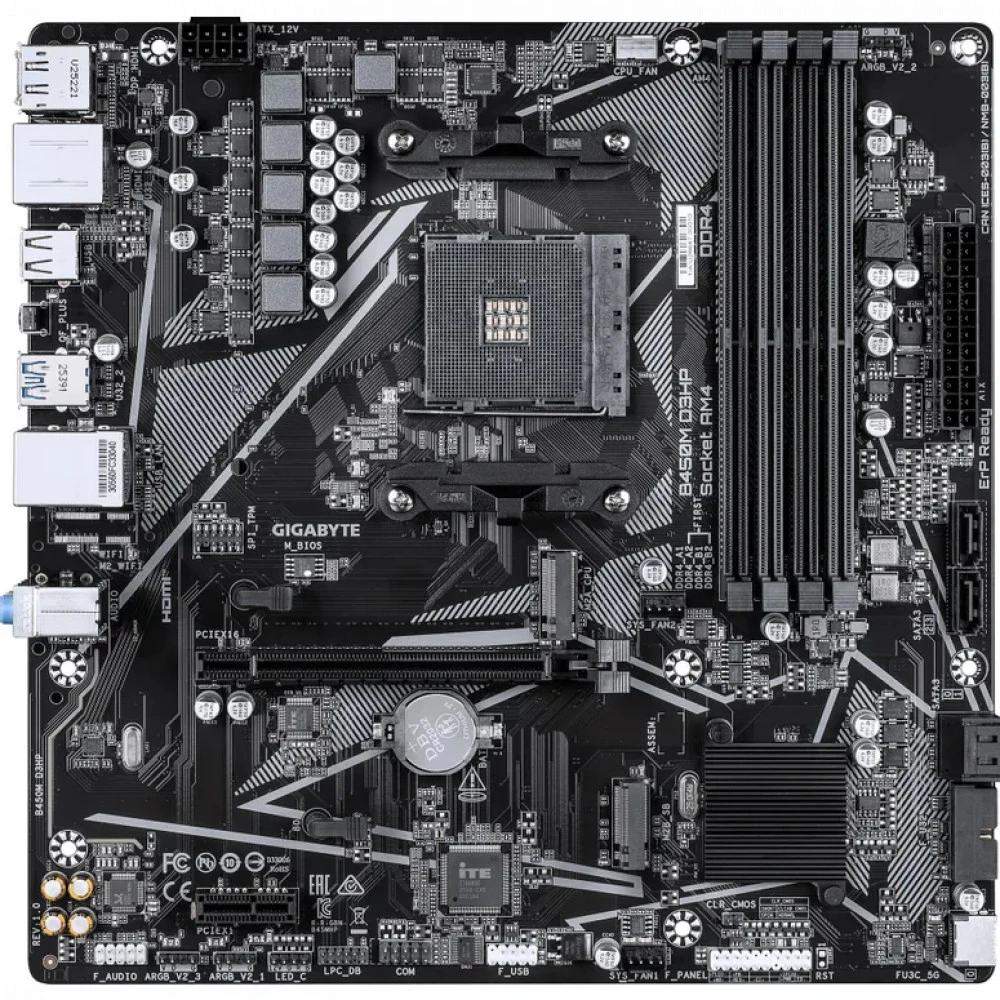 Материнская плата Gigabyte B450M D3HP Micro-ATX, AMD AM4