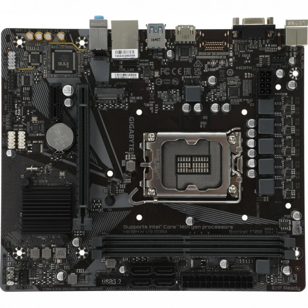 Материнская плата Gigabyte H610M H V3 DDR4 H610M H V3 DDR4|| Micro-ATX, LGA 1700