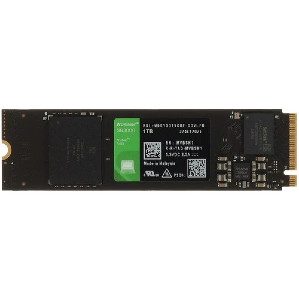Жесткий диск Western Digital Green SN3000 WDS100T5G0E SSD (твердотельные), 1 ТБ, M.2, PCIe