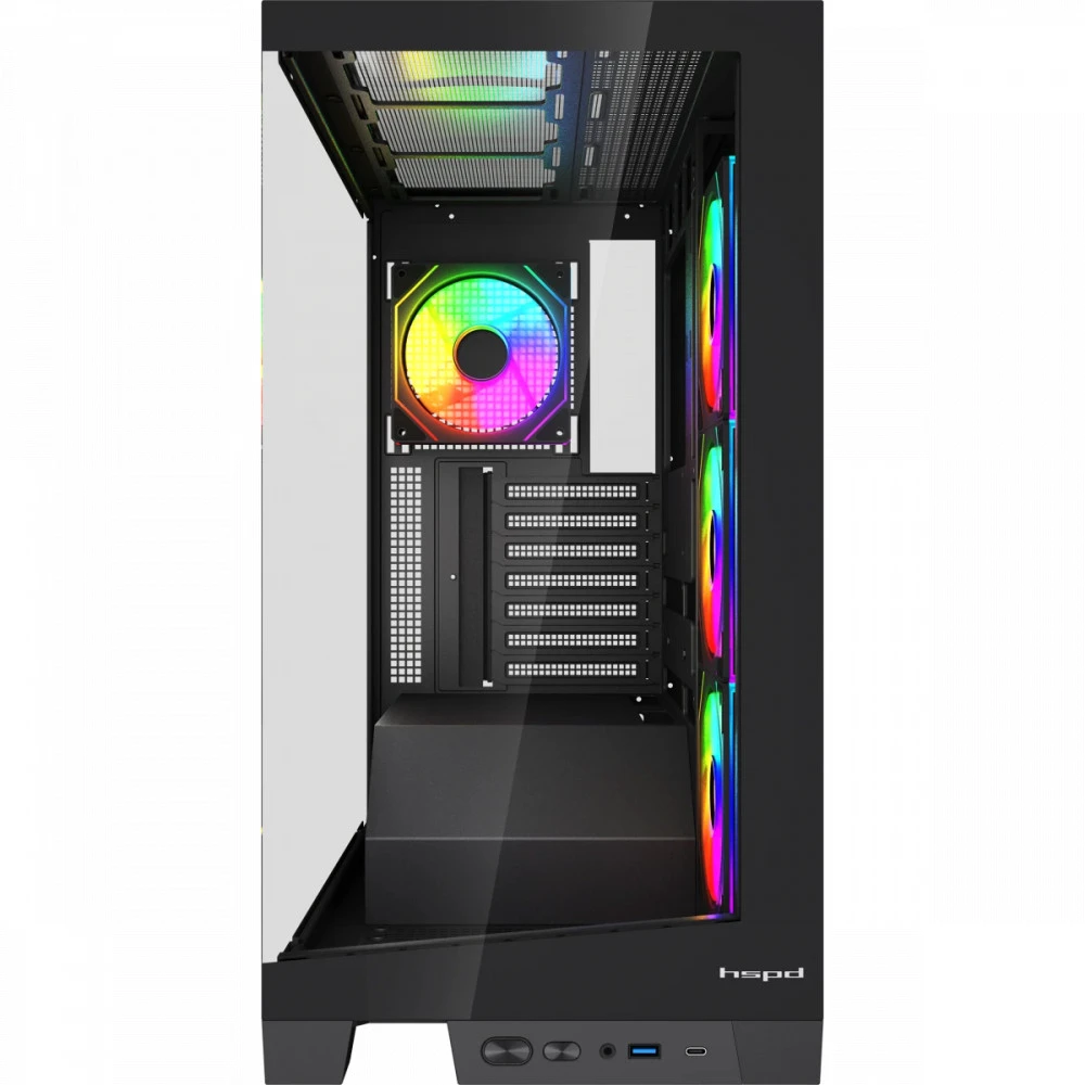 Корпус HSPD F550-TGBK-ARGB Black Mid-Tower