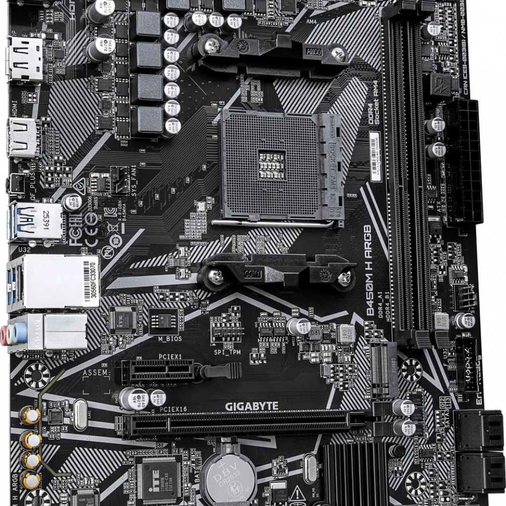 Материнская плата Gigabyte B450M H ARGB|| Micro-ATX, AMD AM4
