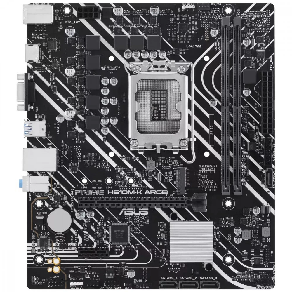 Материнская плата Asus PRIME H610M-K ARGB H610 90MB1G90-M0EAY0 Micro-ATX, LGA 1700