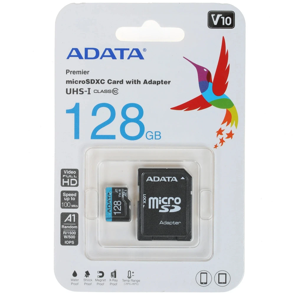 Флеш (Flash) карты ADATA Premier microSDXC AUSDX128GUICL10A1-RA1