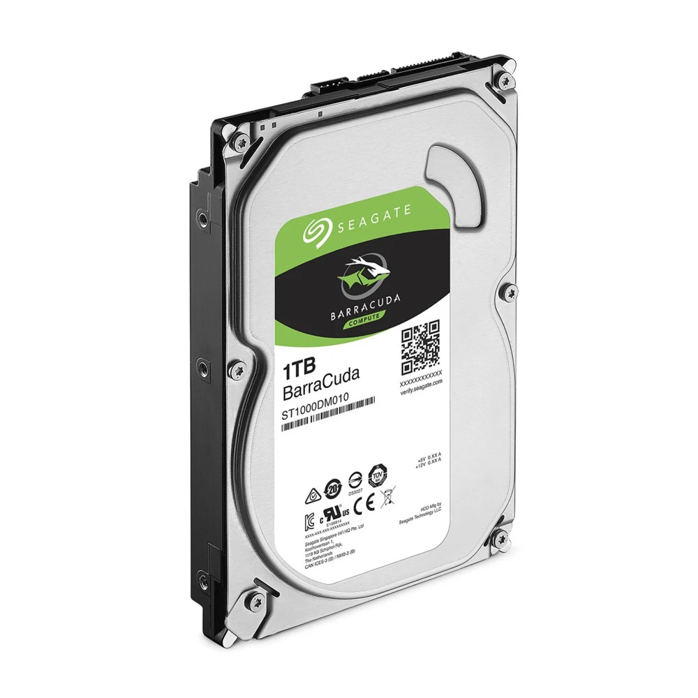 Жесткий диск Seagate BarraCuda 1TB SATA 3.5" 7200rpm 64Mb ST1000DM010 HDD (классические), 1 ТБ, 3.5 дюйма, SATA