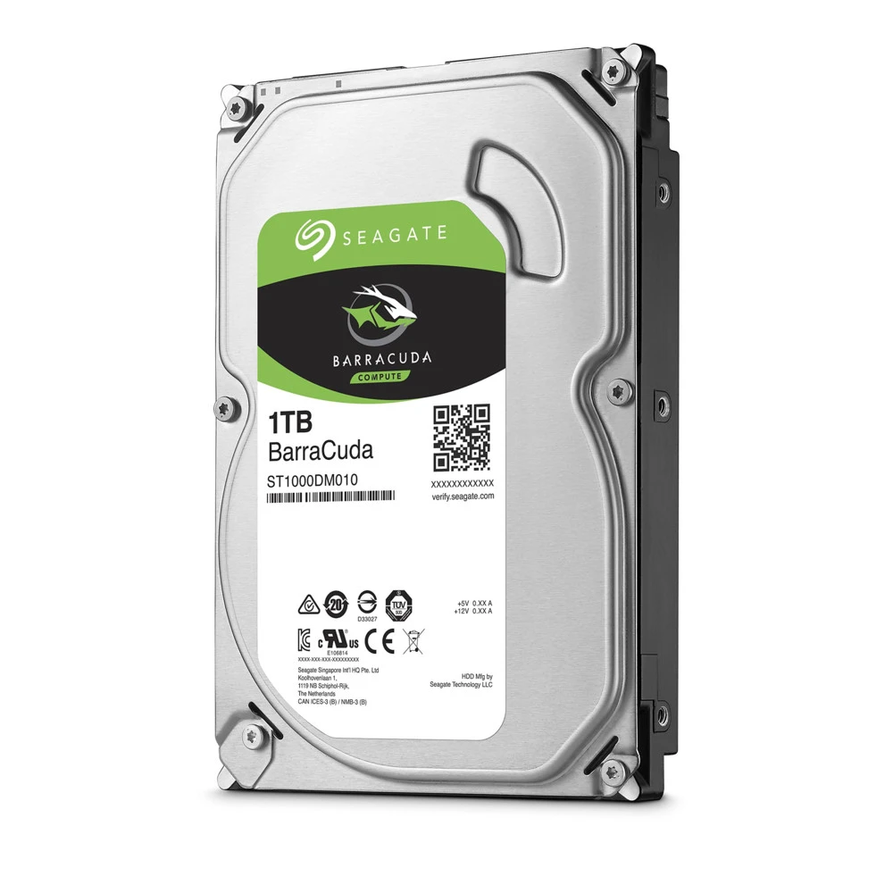 Жесткий диск Seagate BarraCuda 1TB SATA 3.5" 7200rpm 64Mb ST1000DM010 HDD (классические), 1 ТБ, 3.5 дюйма, SATA