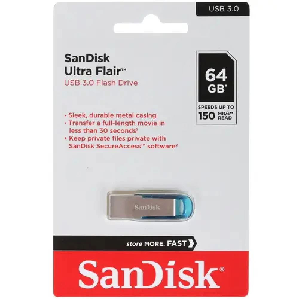 USB флешка (Flash) SanDisk Ultra Flair [SDCZ73-064G-G46B] 64 ГБ