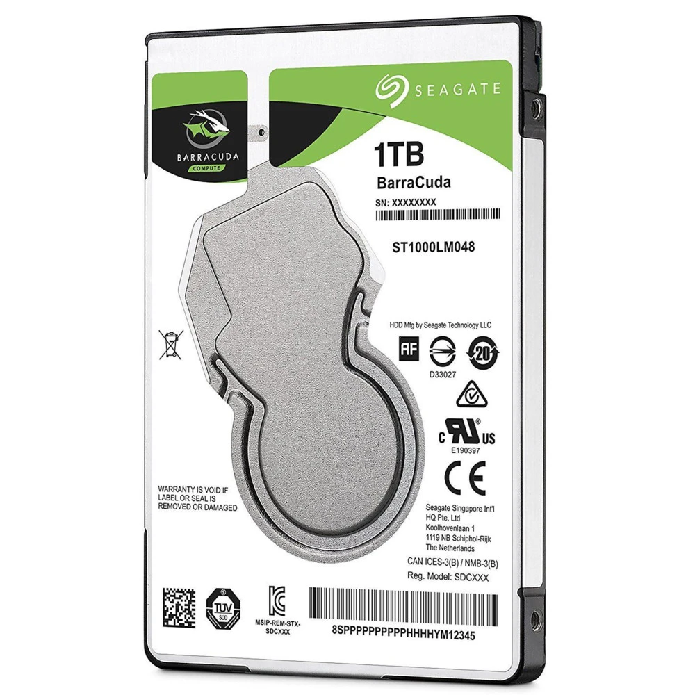 Жесткий диск Seagate Жесткий диск  BarraCuda 1TB SATA 2.5" 5400RPM 128Mb ST1000LM048 HDD (классические), 1 ТБ, 2.5 дюйма, SATA