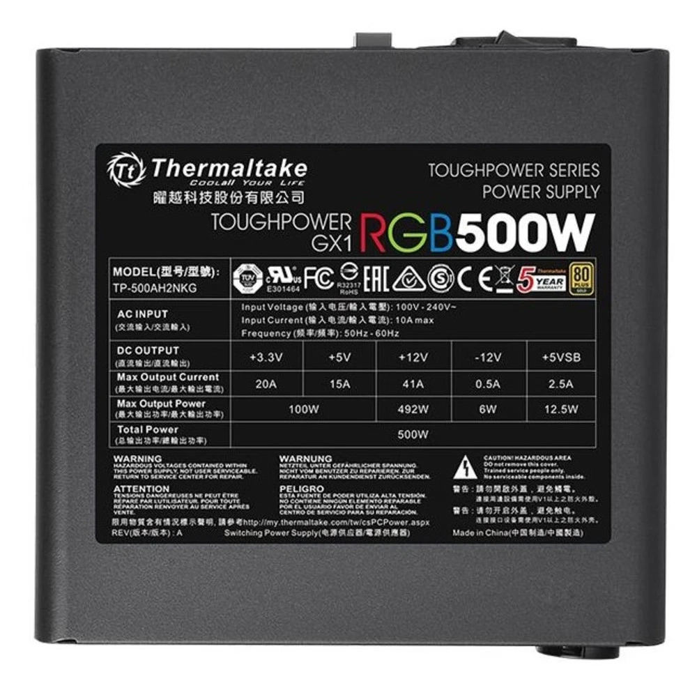 Блок питания Thermaltake Toughpower GX1 RGB 600W Gold PS-TPD-0600NHFAGE-1 600 Вт