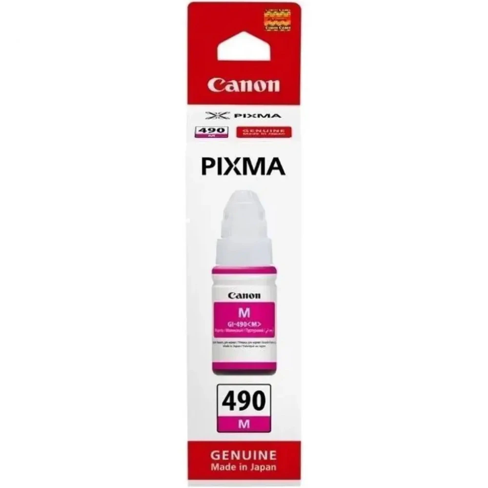 Струйный картридж Canon Чернила GI-490M для PIXMA G1400/2400/3400 пурпурные 0665C001