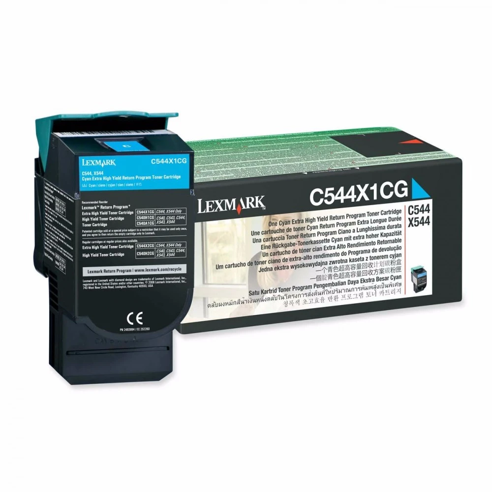 Лазерный картридж Lexmark голубой сверхповышенной ёмкости для C544/X544 C544X1CG